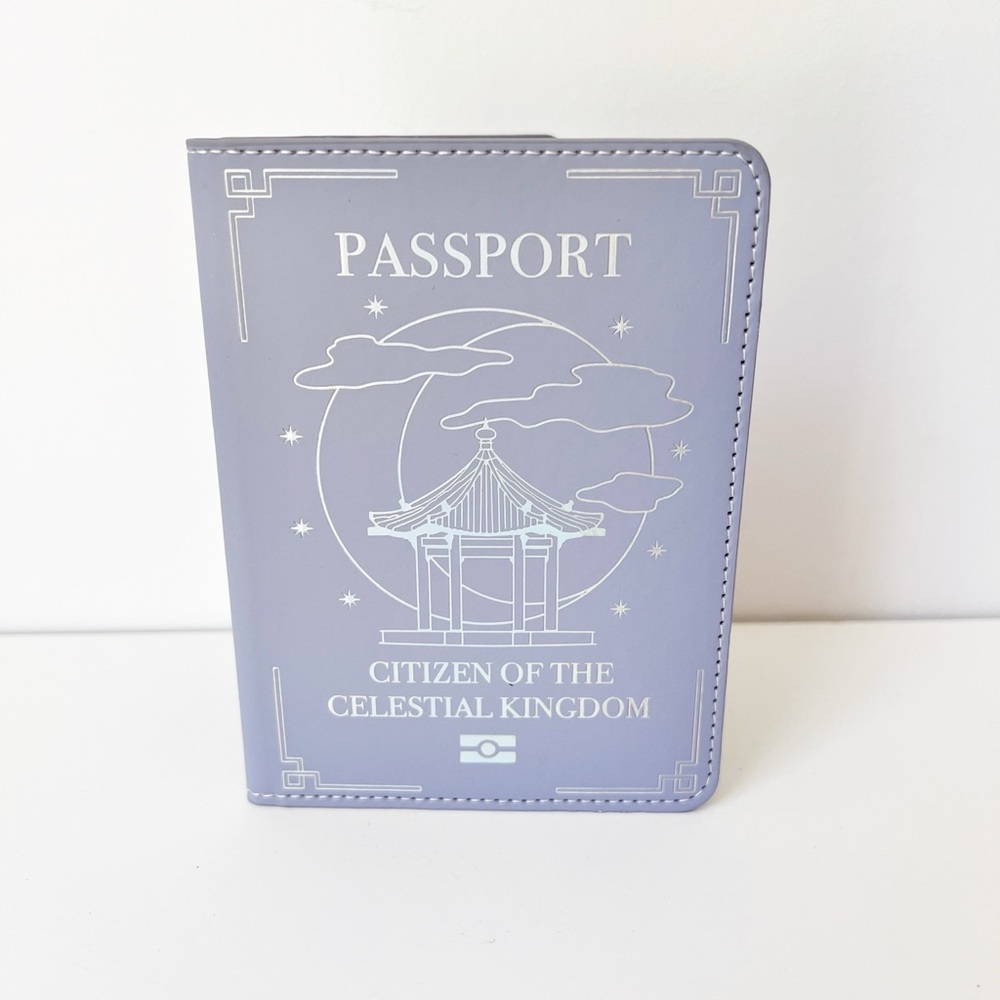 Fairyloot Passport Cover‎ Lavender Citizen of the Celestial Kingdom Pagoda Moon